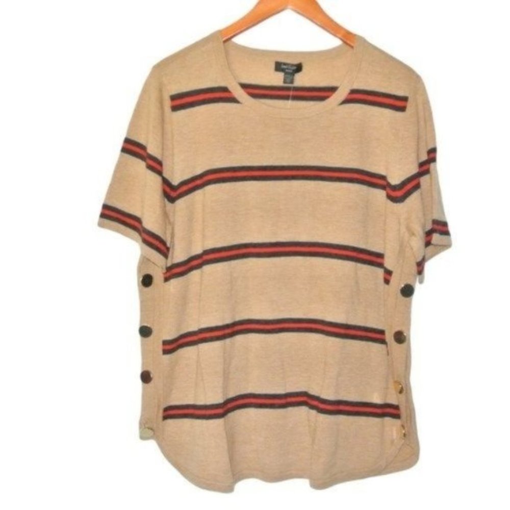 Lord & Taylor Classic Camel Heather Sweater Plus 2X lambs wool